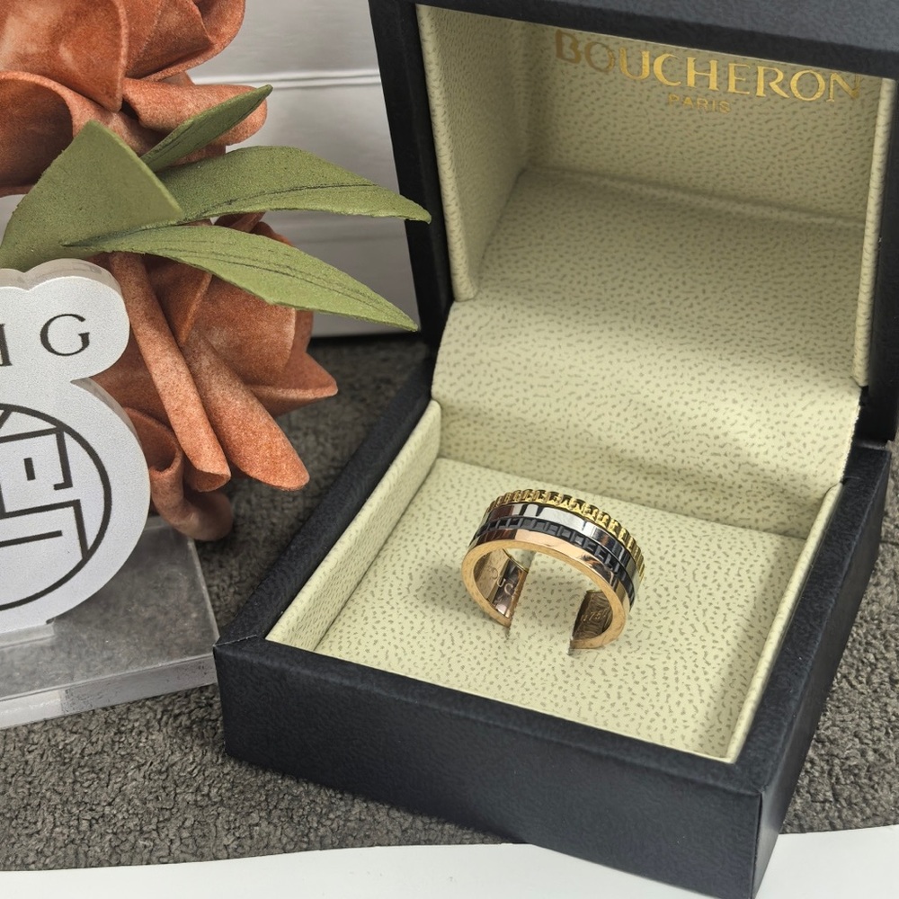 Boucheron Gold and Black Ceramic Band Ring